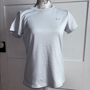Under Armour Gray Fitted Short Sleeve T Shirt Textured Exercise Work Out Top XS